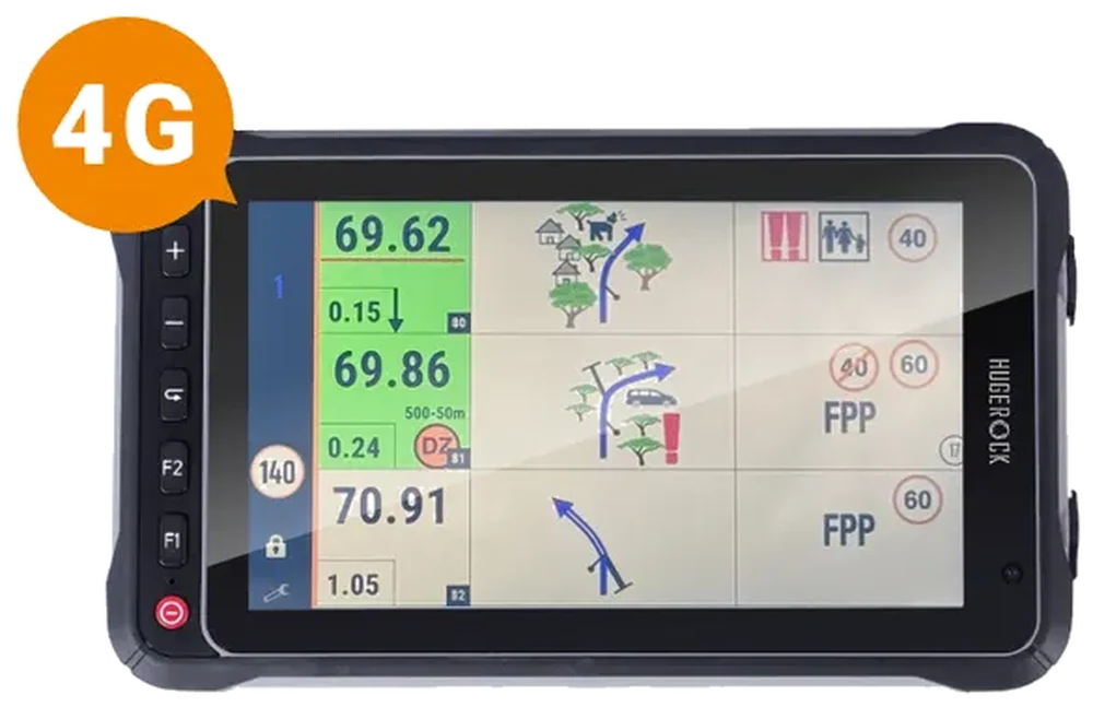 HUGEROCK X72 rugged navigatietablet met roadbook op het scherm